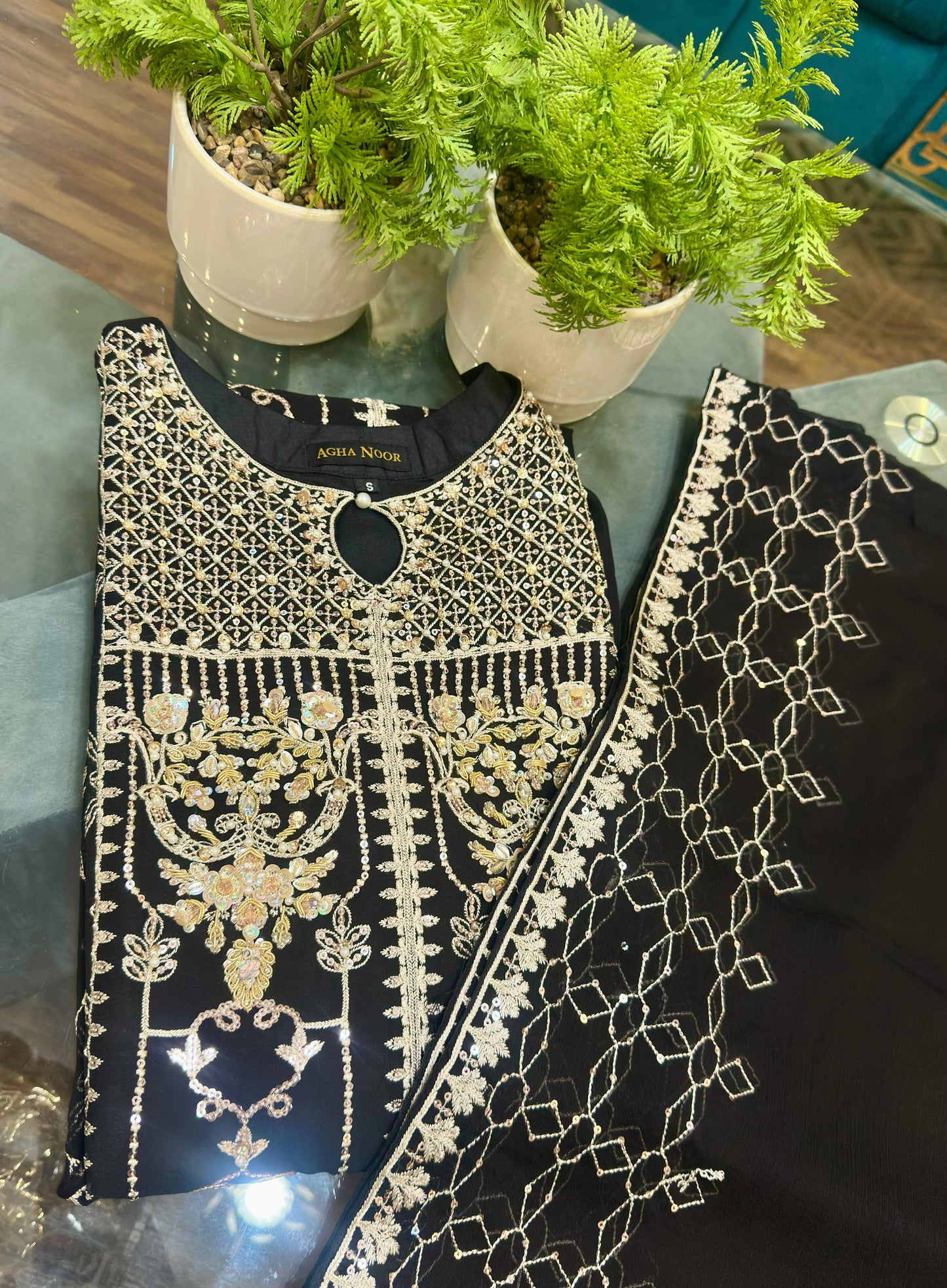 3 Piece - Chiffon Embroidered Suit