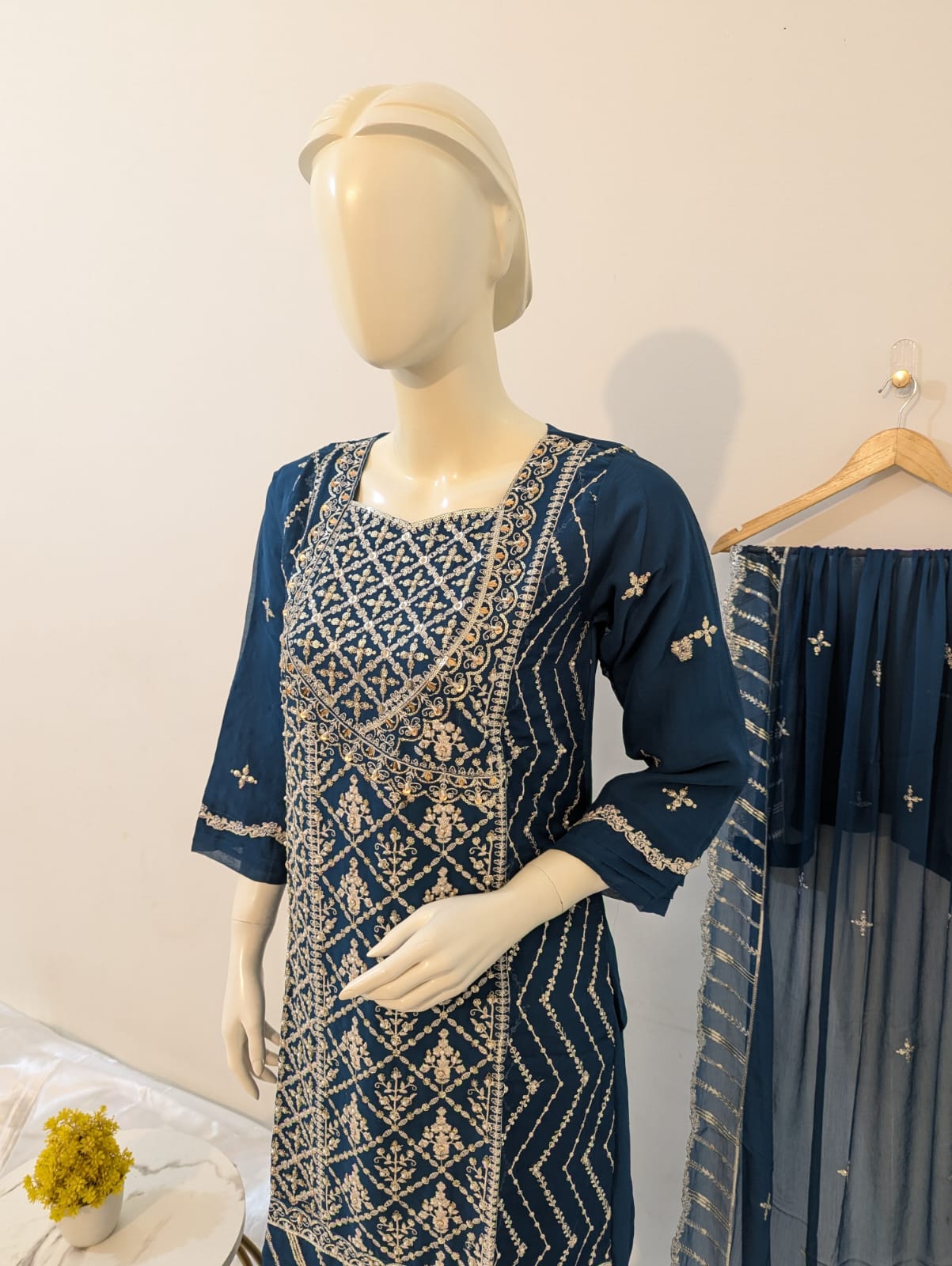 3 Piece - Chiffon Sharara Suit