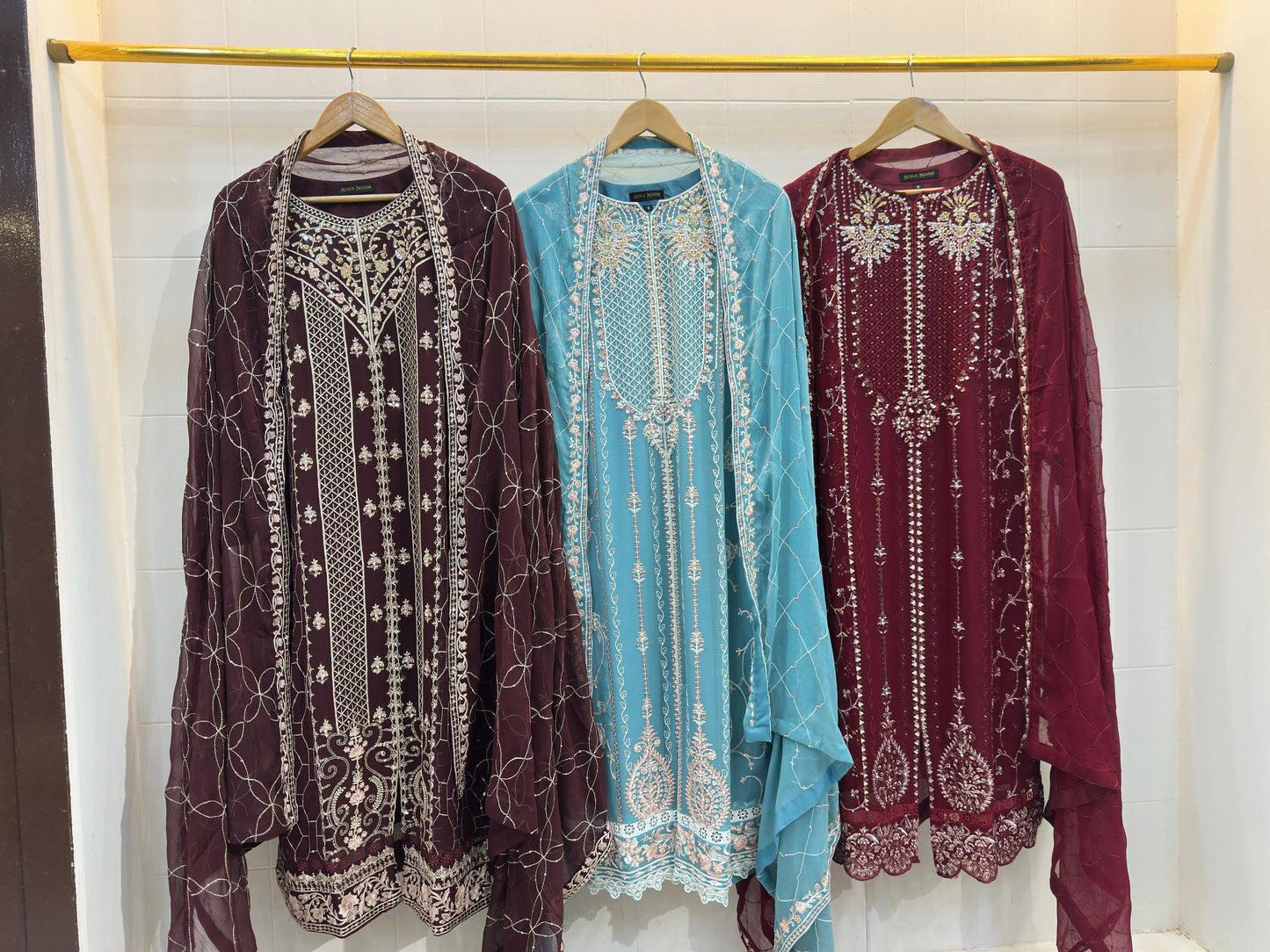 3 Piece - Chiffon Embroidered Suit
