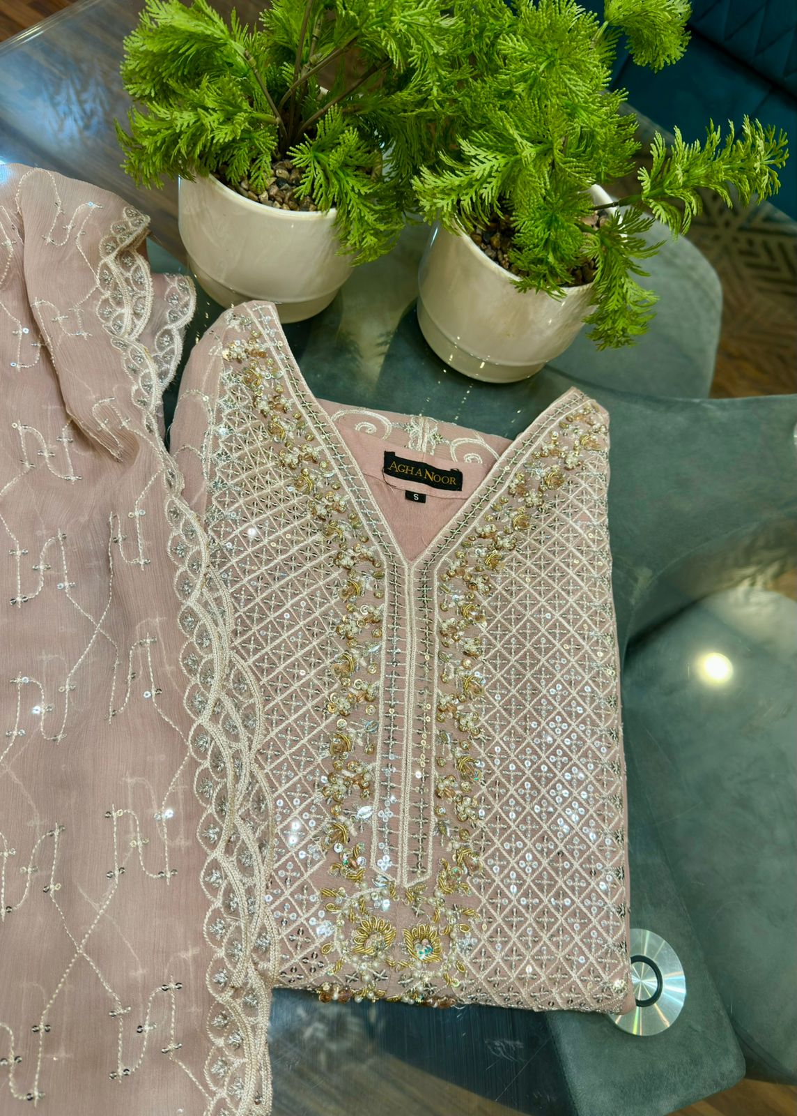 3 Piece - Chiffon Embroidered Suit