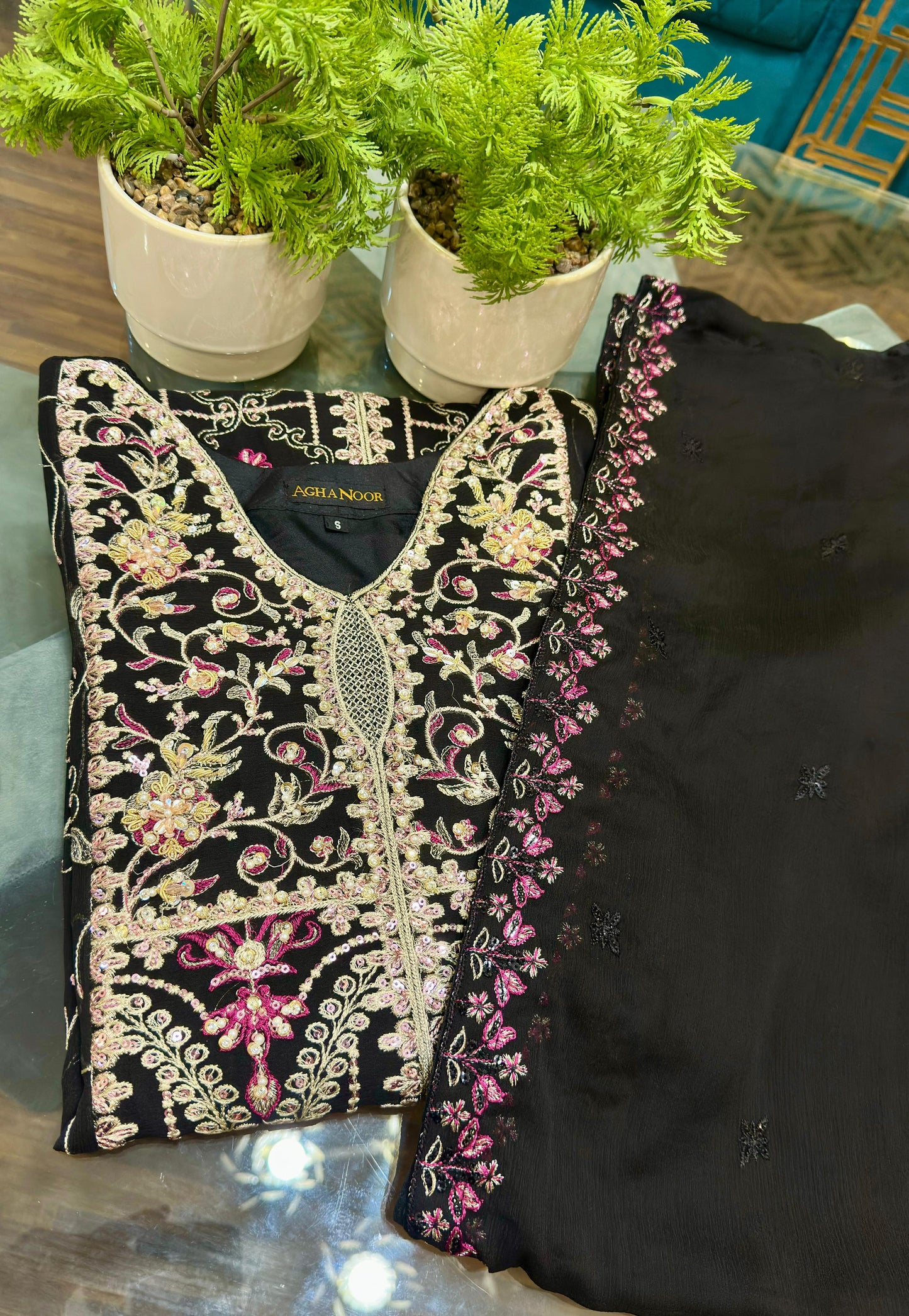 3 Piece - Chiffon Embroidered Suit