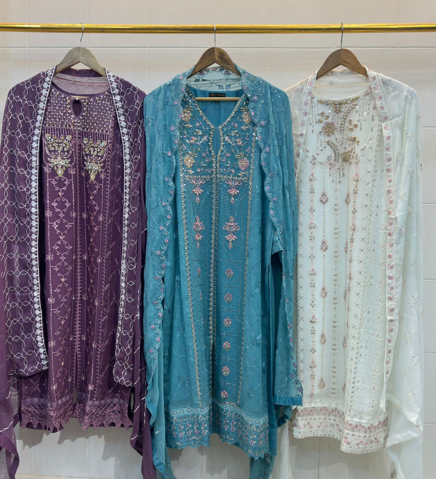 3 Piece - Chiffon Embroidered Suit