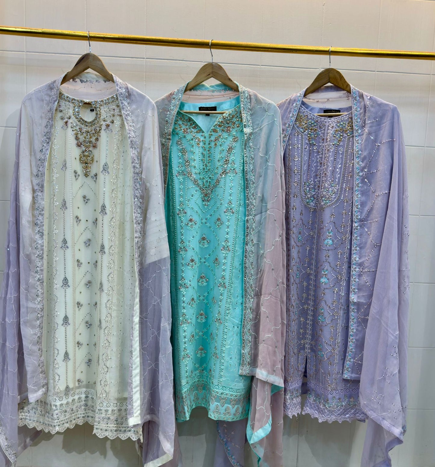 3 Piece - Chiffon Embroidered Suit